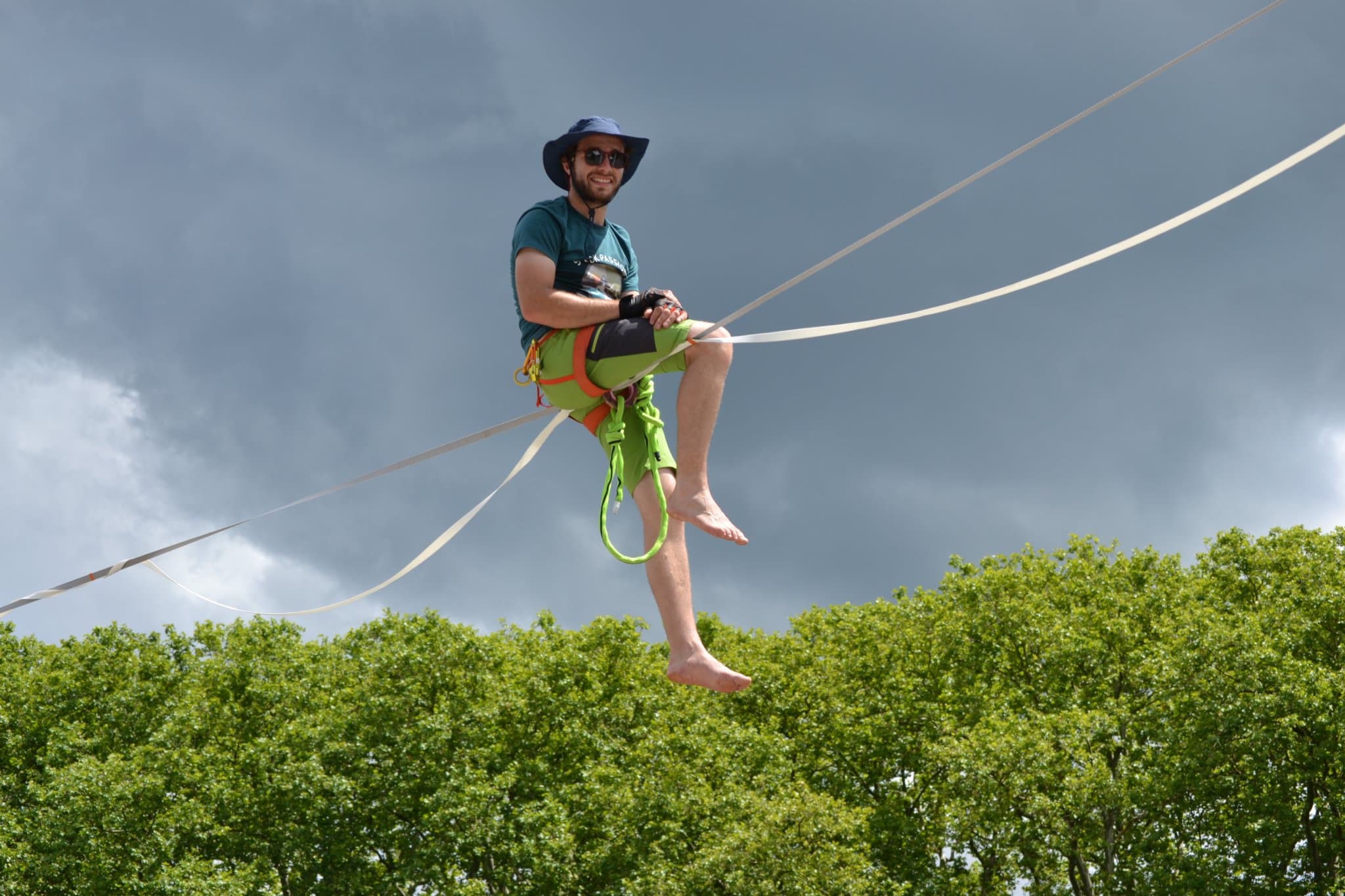 Slackliner en action